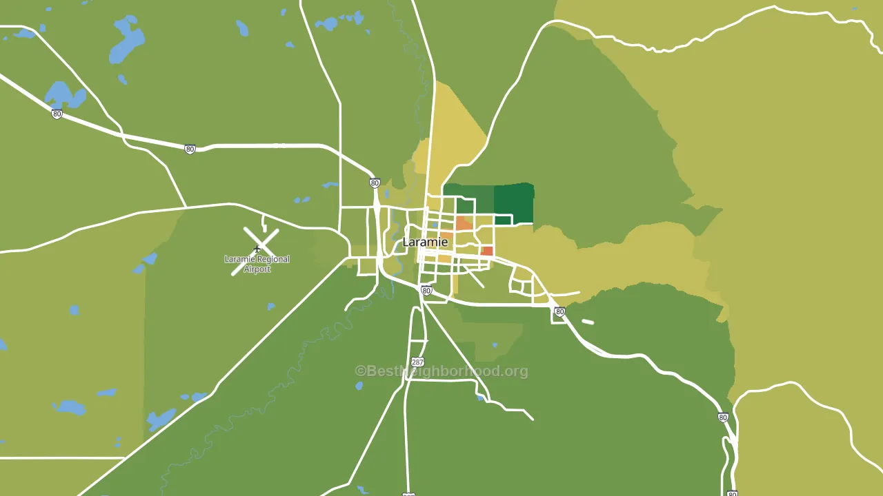 Laramie, WY block-group voter-turnout map