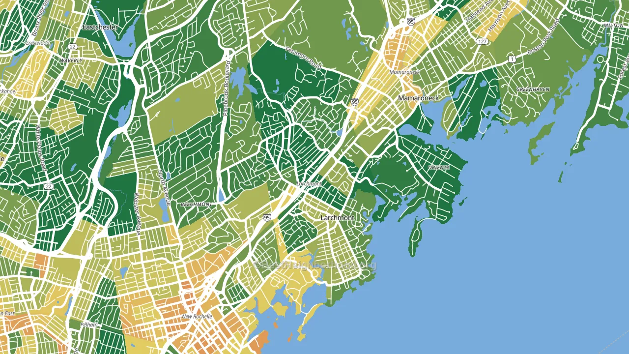 Larchmont, NY block-group voter-turnout map