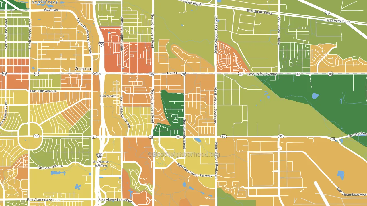 Laredo Highline, Aurora, CO block-group voter-turnout map