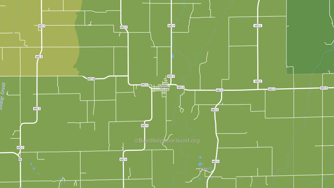 Laredo, MO block-group voter-turnout map