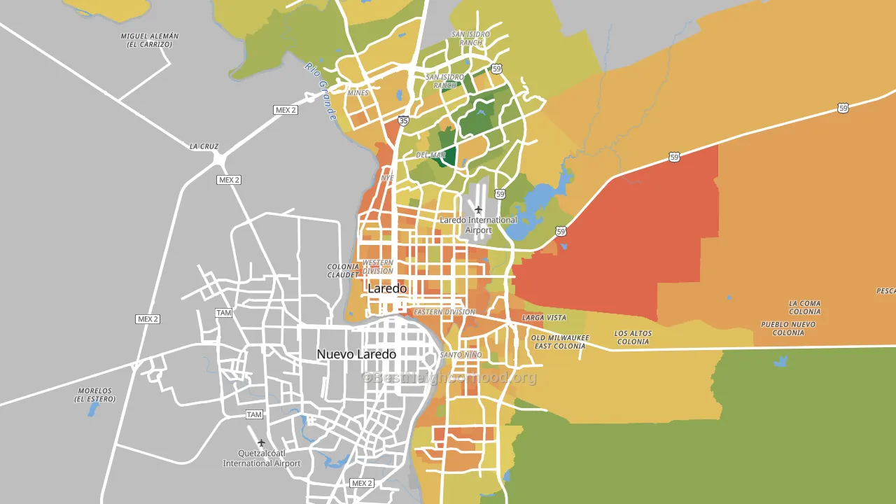 Laredo, TX block-group voter-turnout map