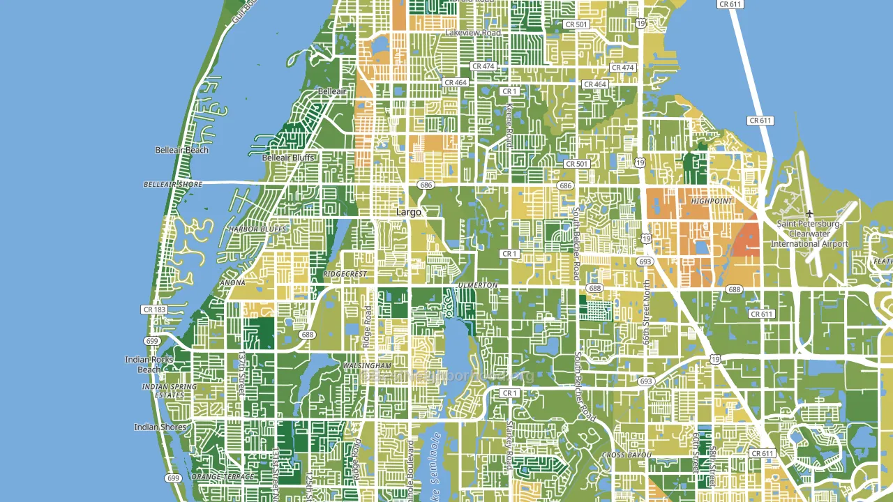 Largo, FL block-group voter-turnout map
