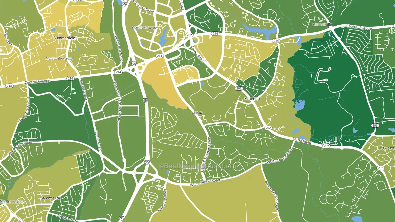 Largo, MD block-group voter-turnout map