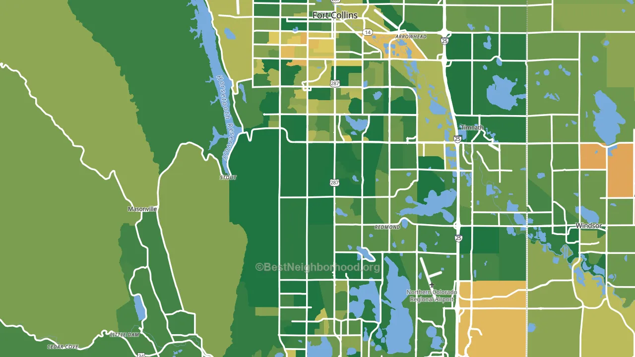 Larimer County, CO block-group voter-turnout map