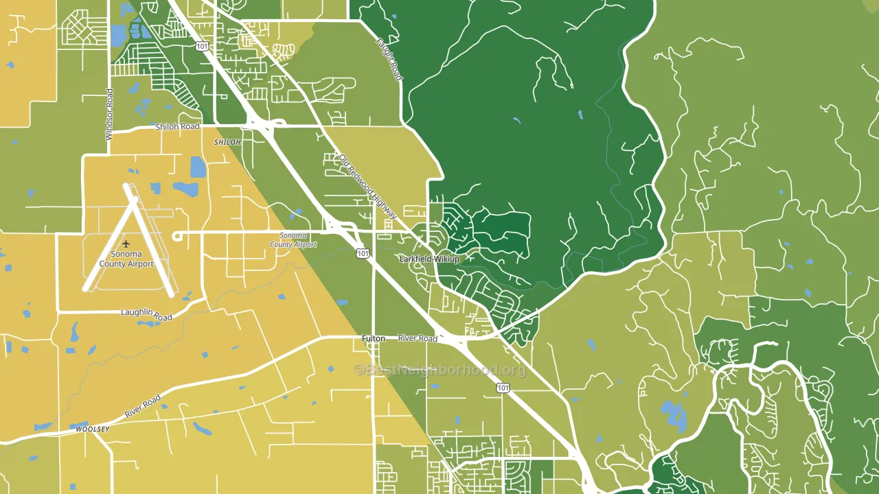 Larkfield-Wikiup, Santa Rosa, CA block-group voter-turnout map