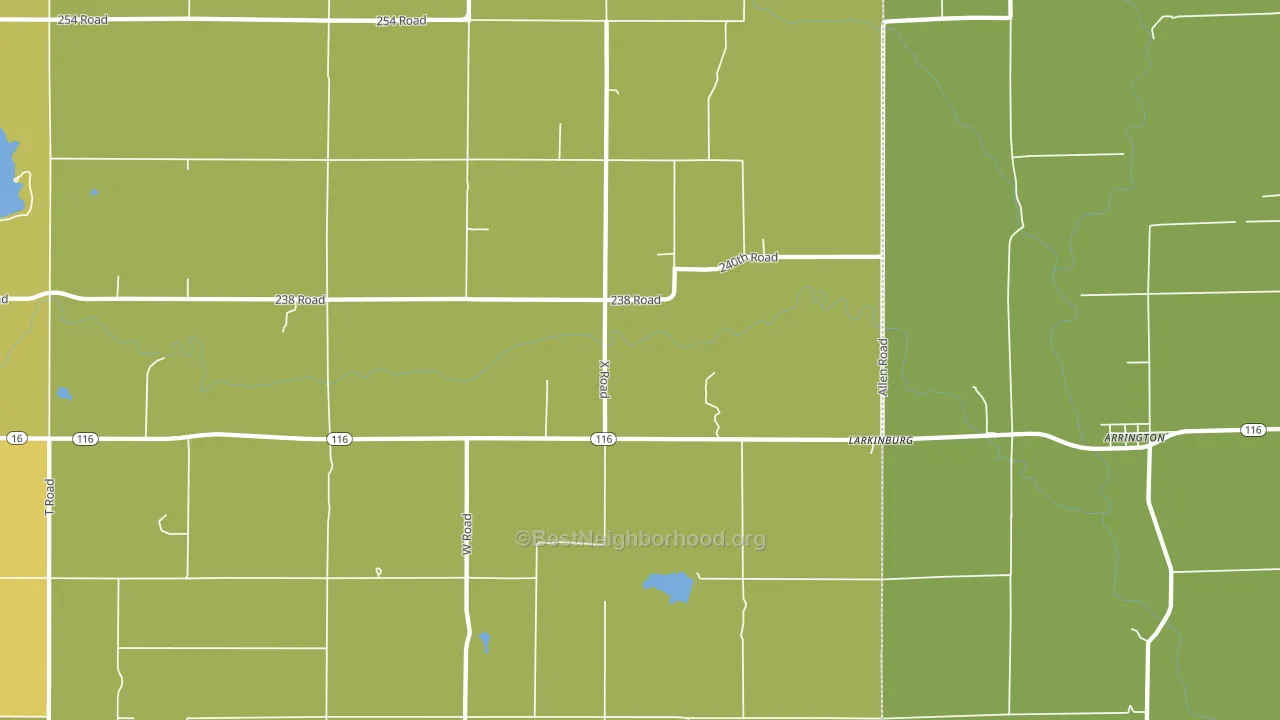 Larkinburg, KS block-group voter-turnout map