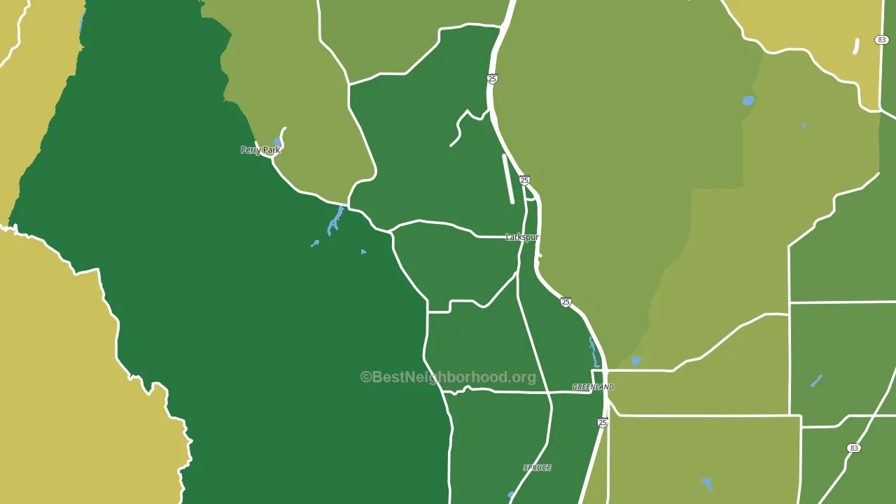 Larkspur, CO block-group voter-turnout map