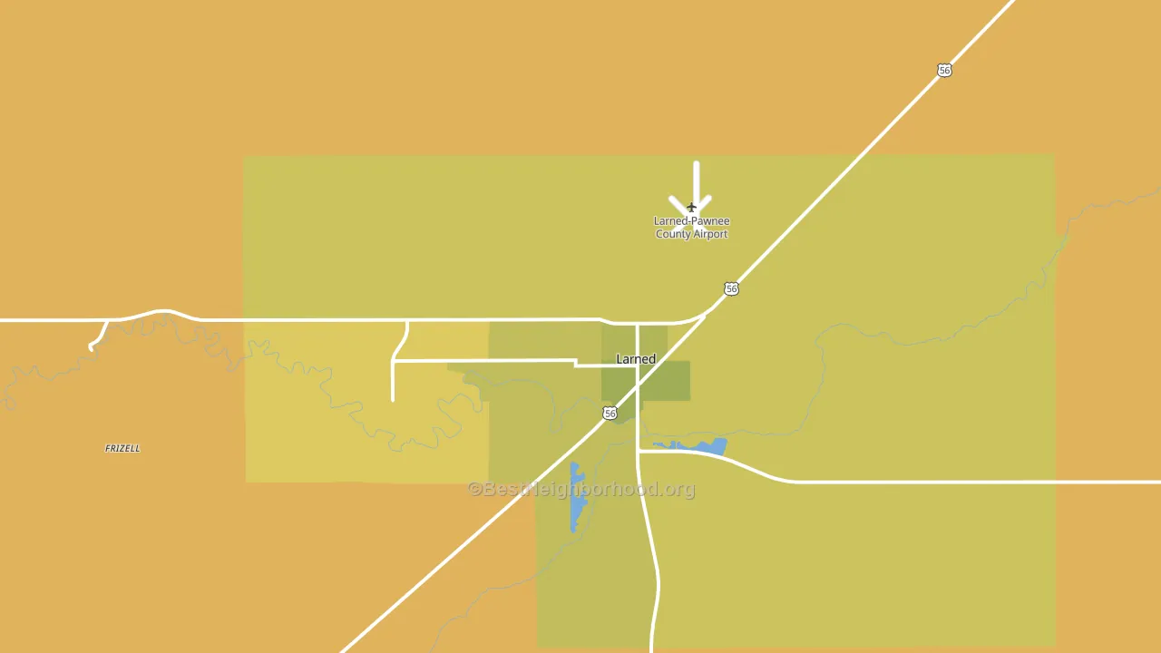 Larned, KS block-group voter-turnout map