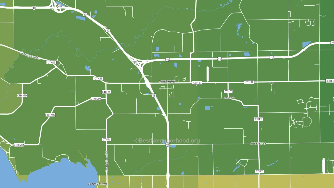 Larsen, WI block-group voter-turnout map