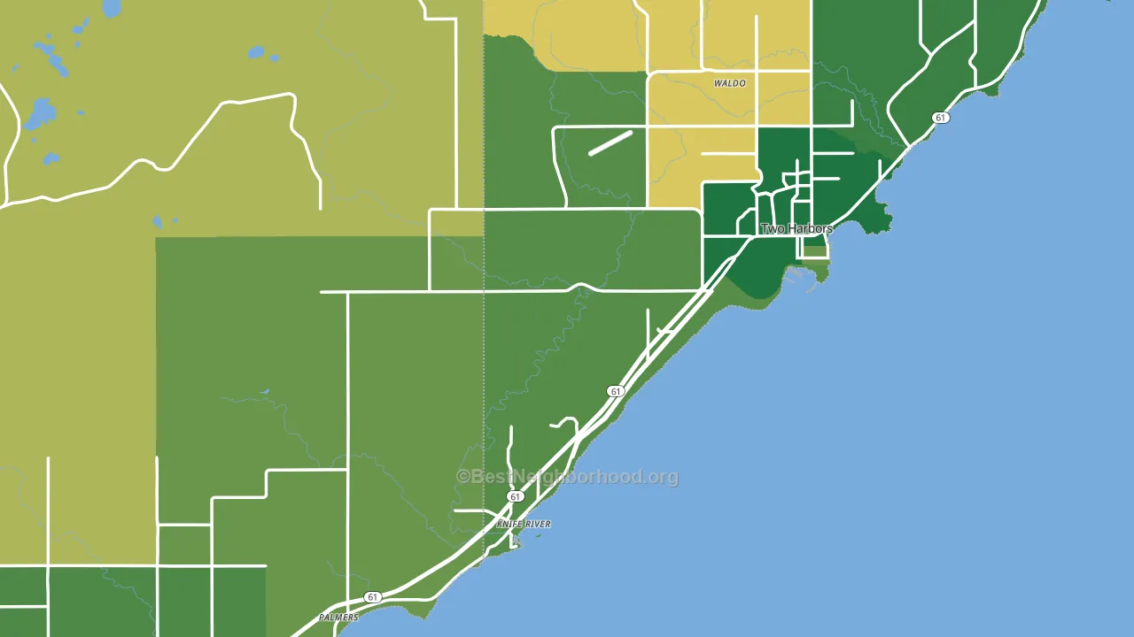Larsmont, MN block-group voter-turnout map
