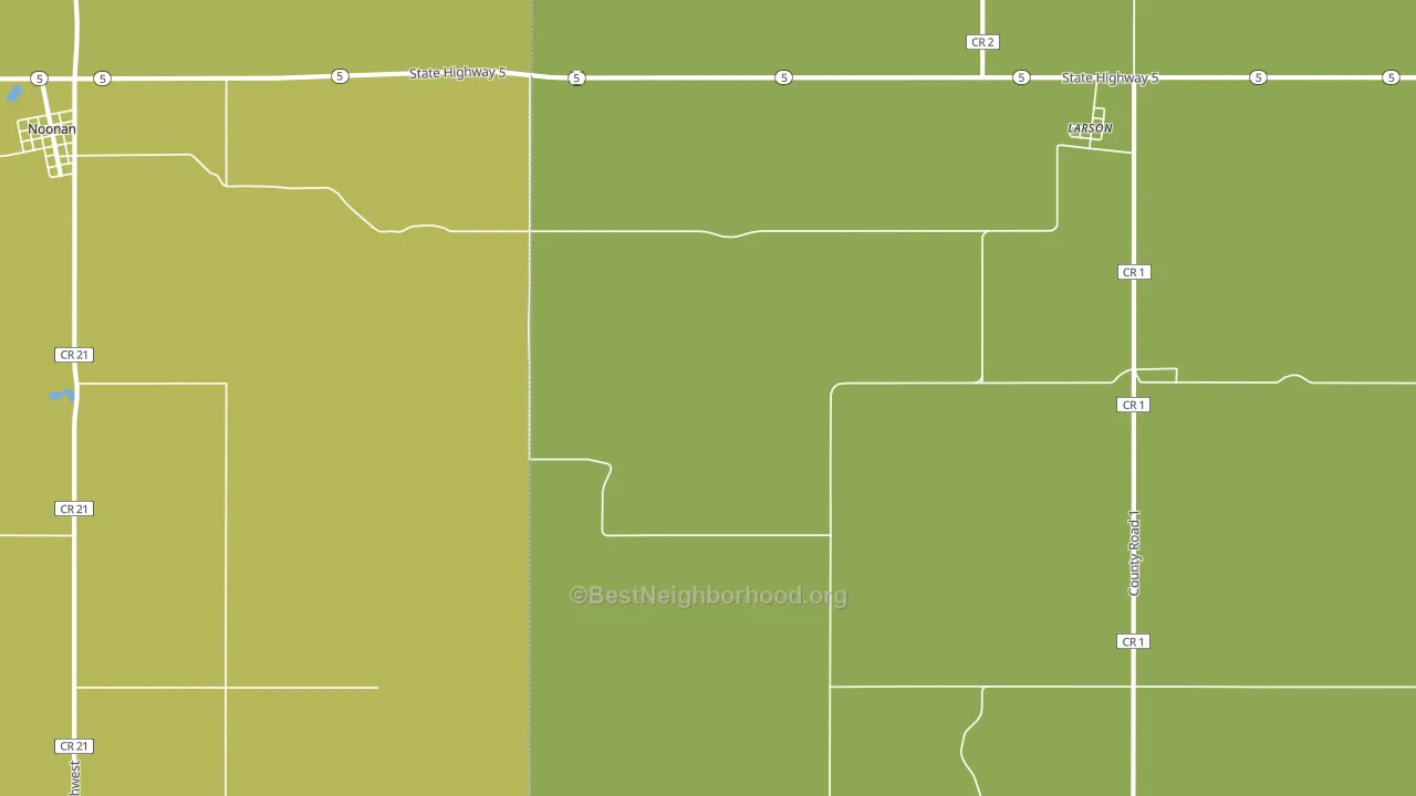 Larson, ND block-group voter-turnout map