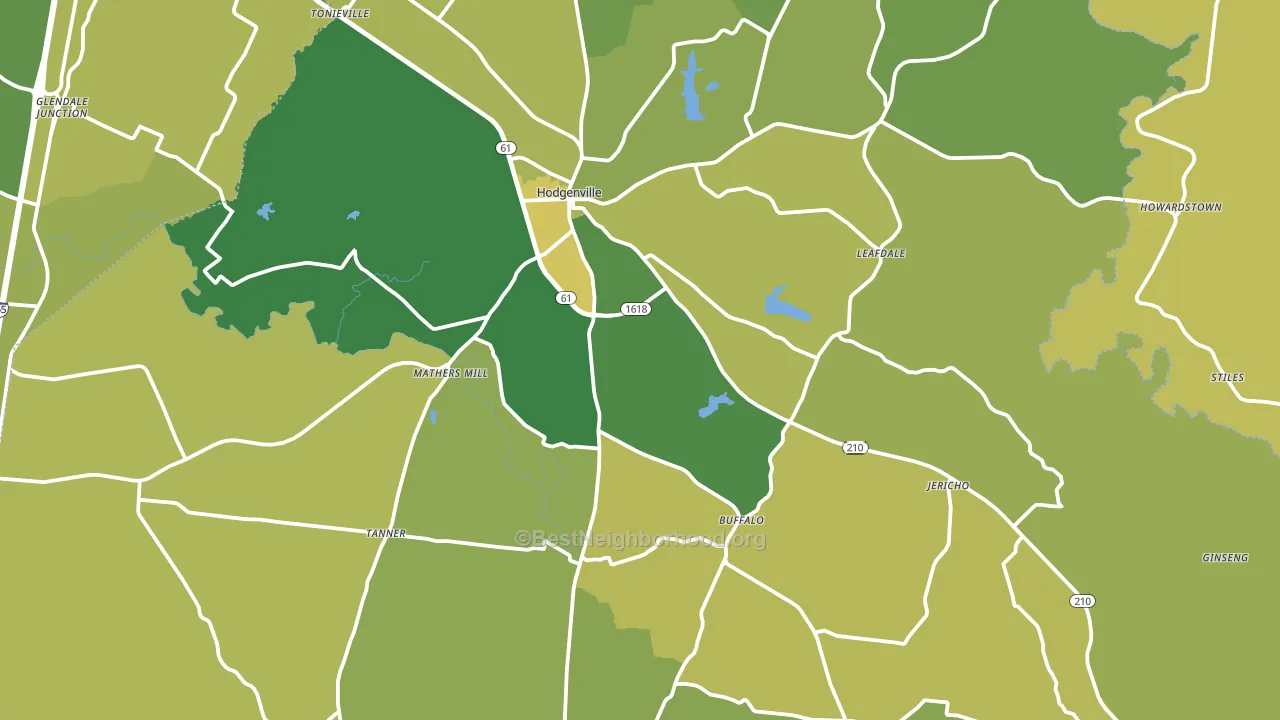 Larue County, KY block-group voter-turnout map