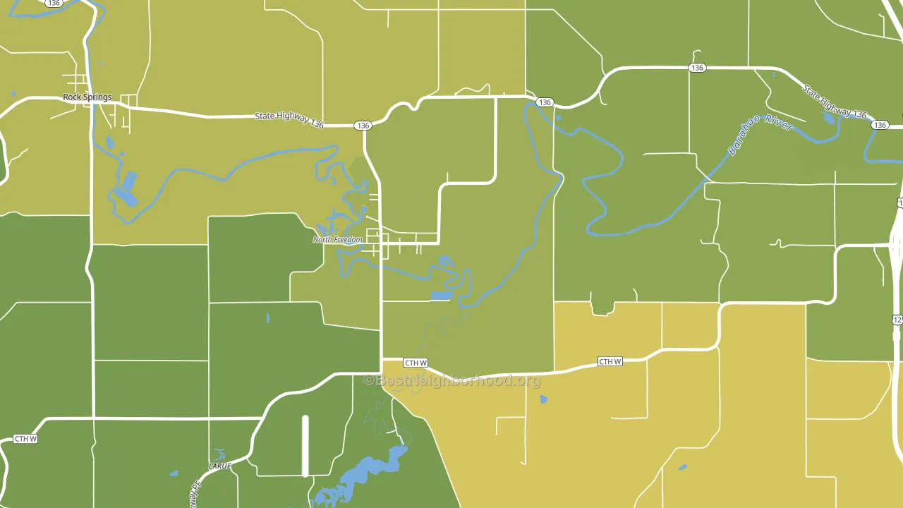 LaRue, WI block-group voter-turnout map