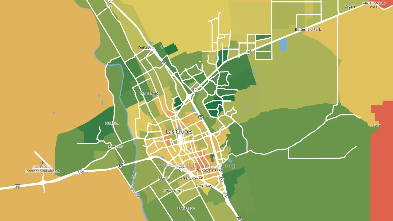 Las Cruces, NM block-group voter-turnout map