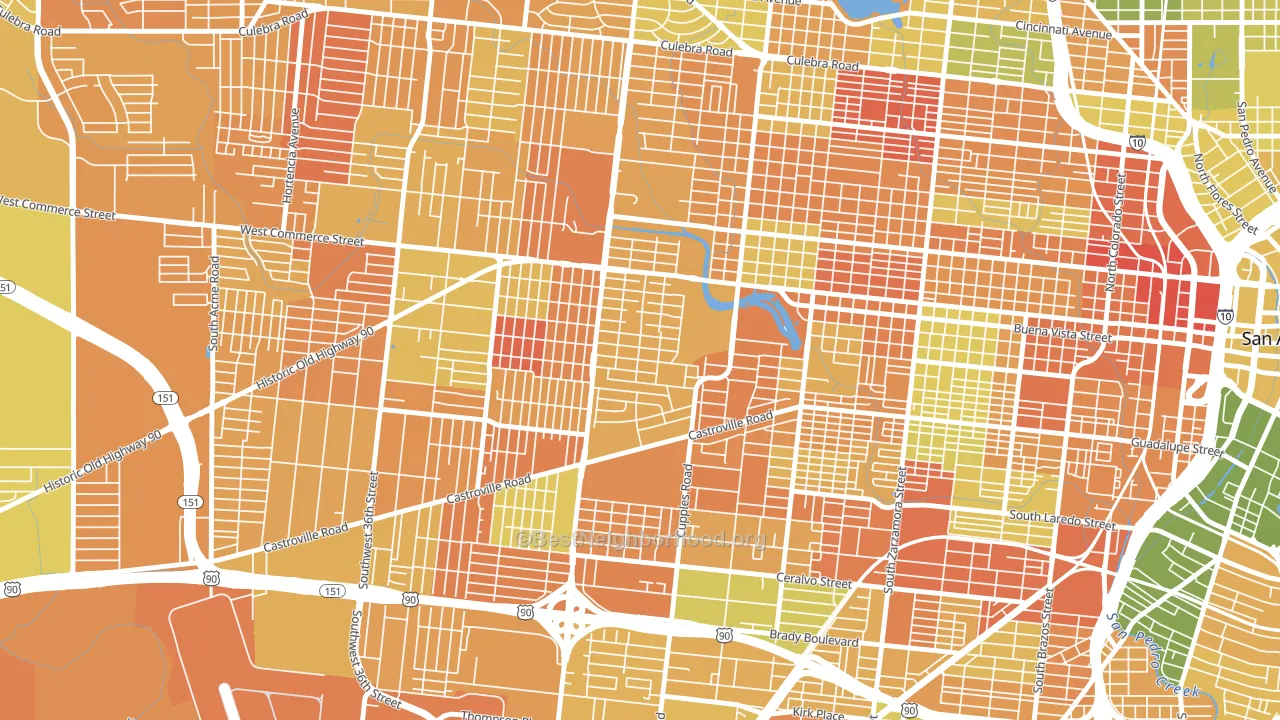 Las Palmas, San Antonio, TX block-group voter-turnout map
