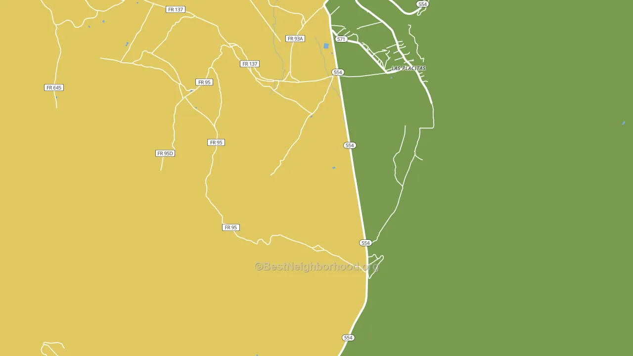 Las Placitas, NM block-group voter-turnout map