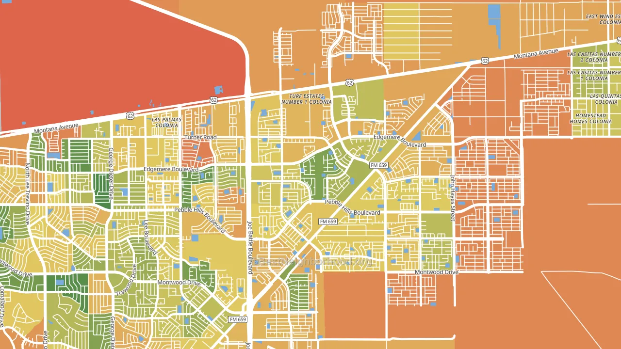 Las Tierras, El Paso, TX block-group voter-turnout map