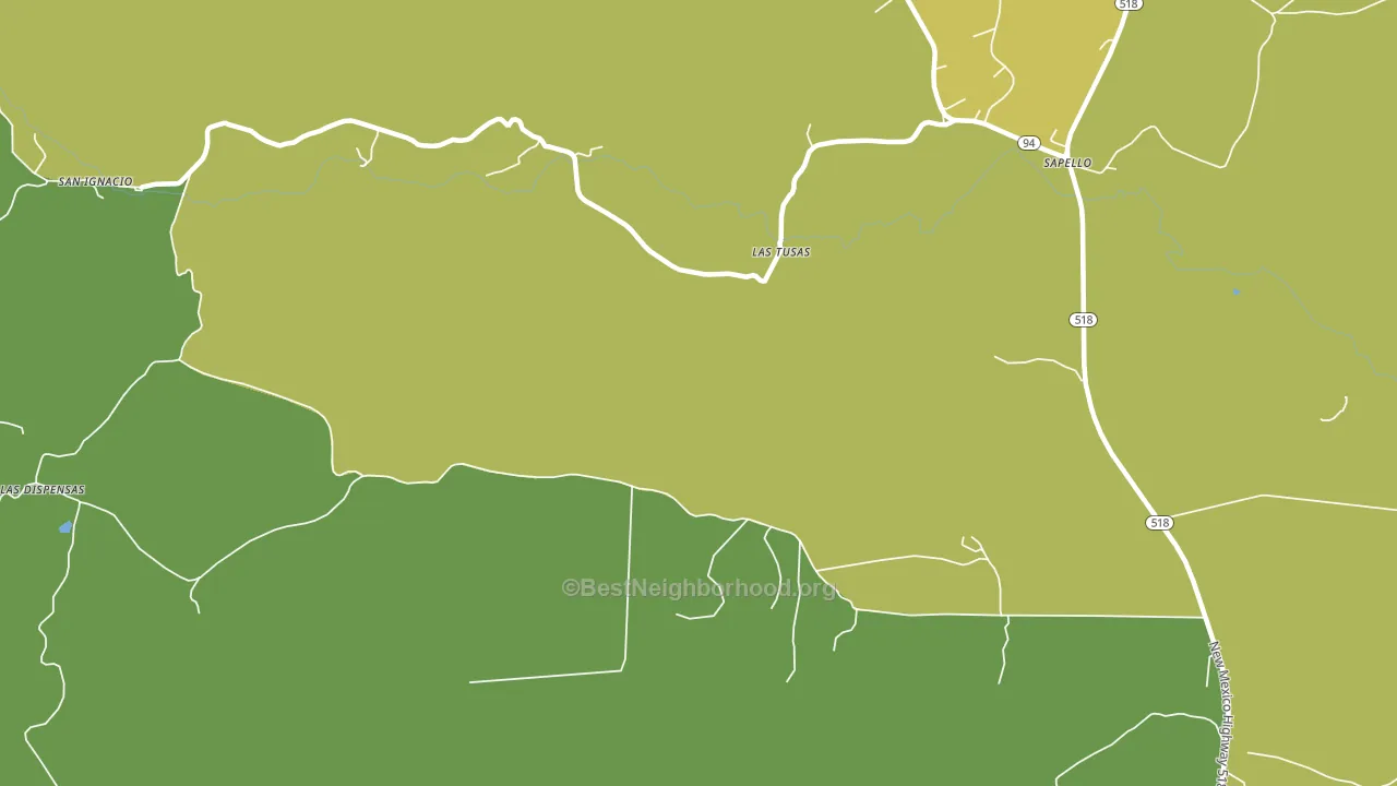 Las Tusas, NM block-group voter-turnout map