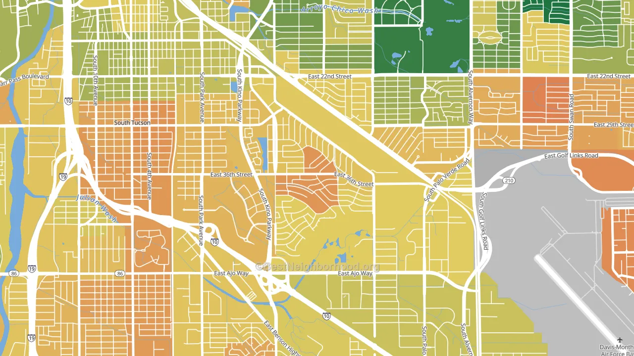 Las Vistas, Tucson, AZ block-group voter-turnout map