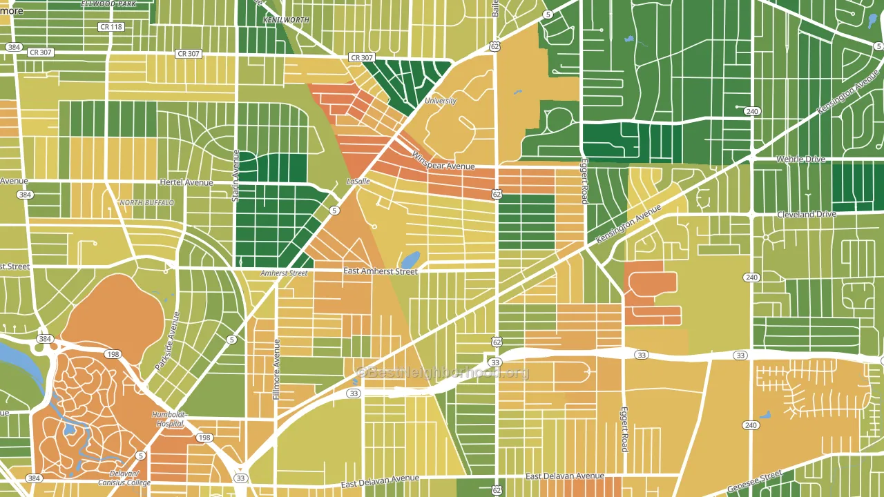Lasalle, Buffalo, NY block-group voter-turnout map