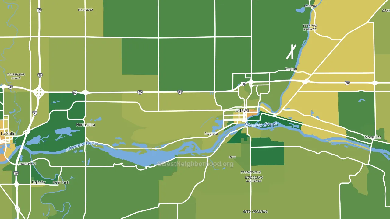 LaSalle County, IL block-group voter-turnout map