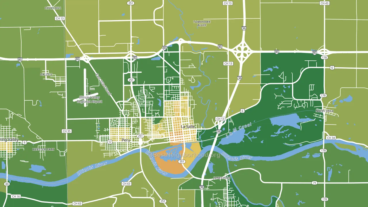 Lasalle, IL block-group voter-turnout map