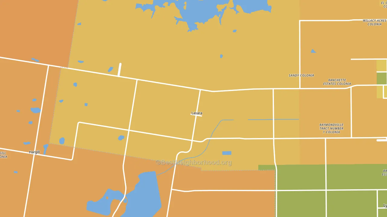 Lasara, TX block-group voter-turnout map