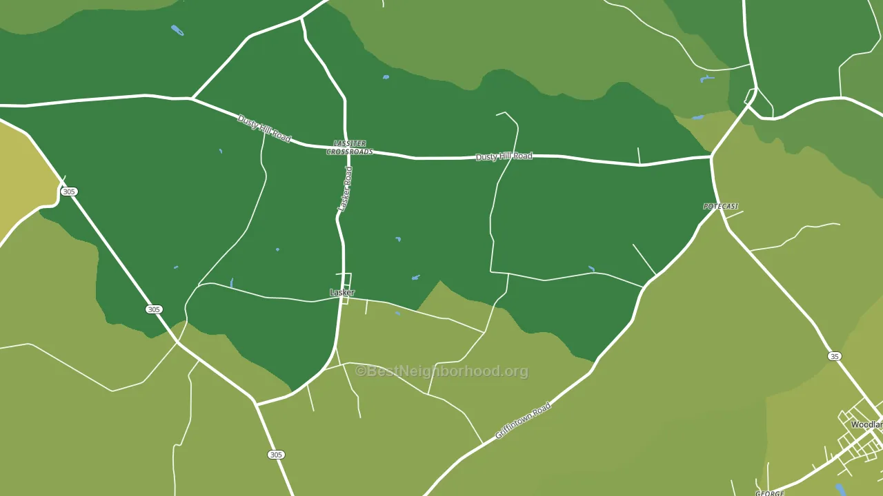 Lasker, NC block-group voter-turnout map