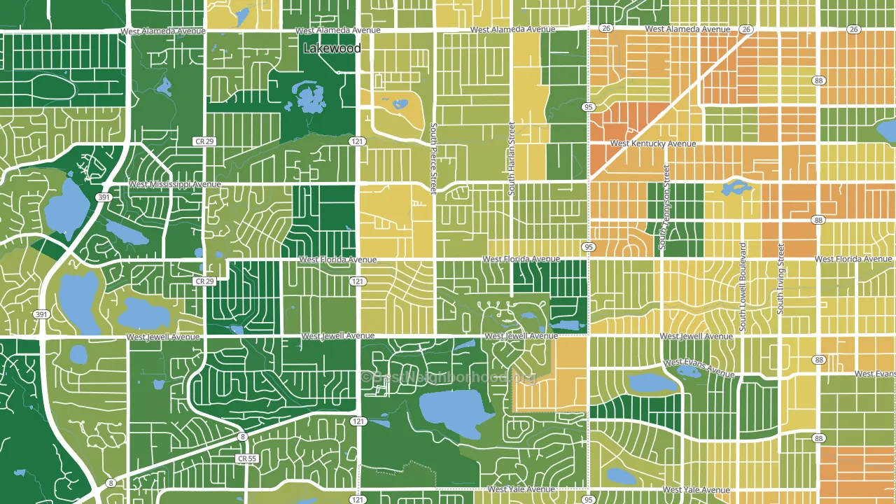 Lasley, Lakewood, CO block-group voter-turnout map