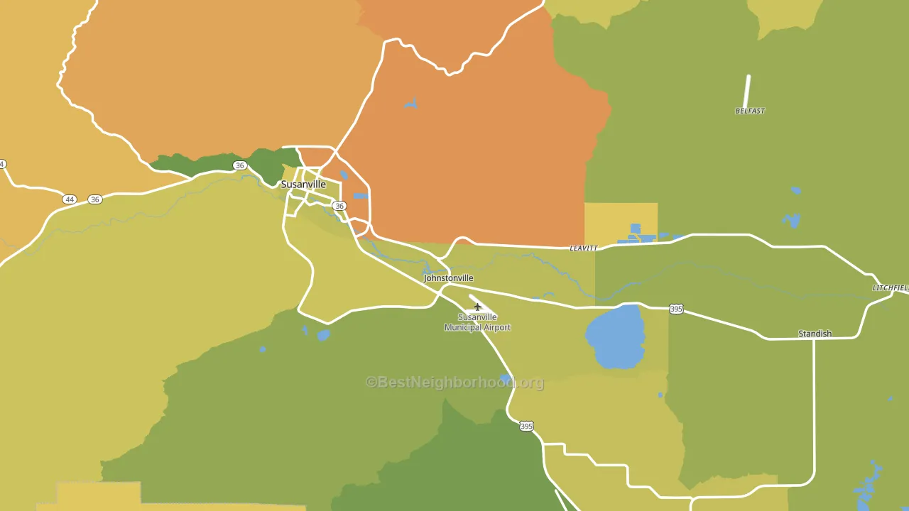 Lassen County, CA block-group voter-turnout map