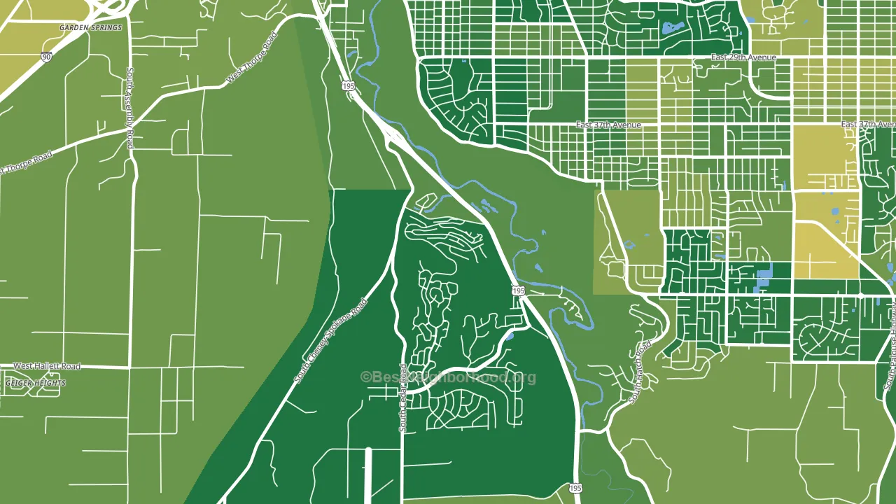 Latah Valley, Spokane, WA block-group voter-turnout map
