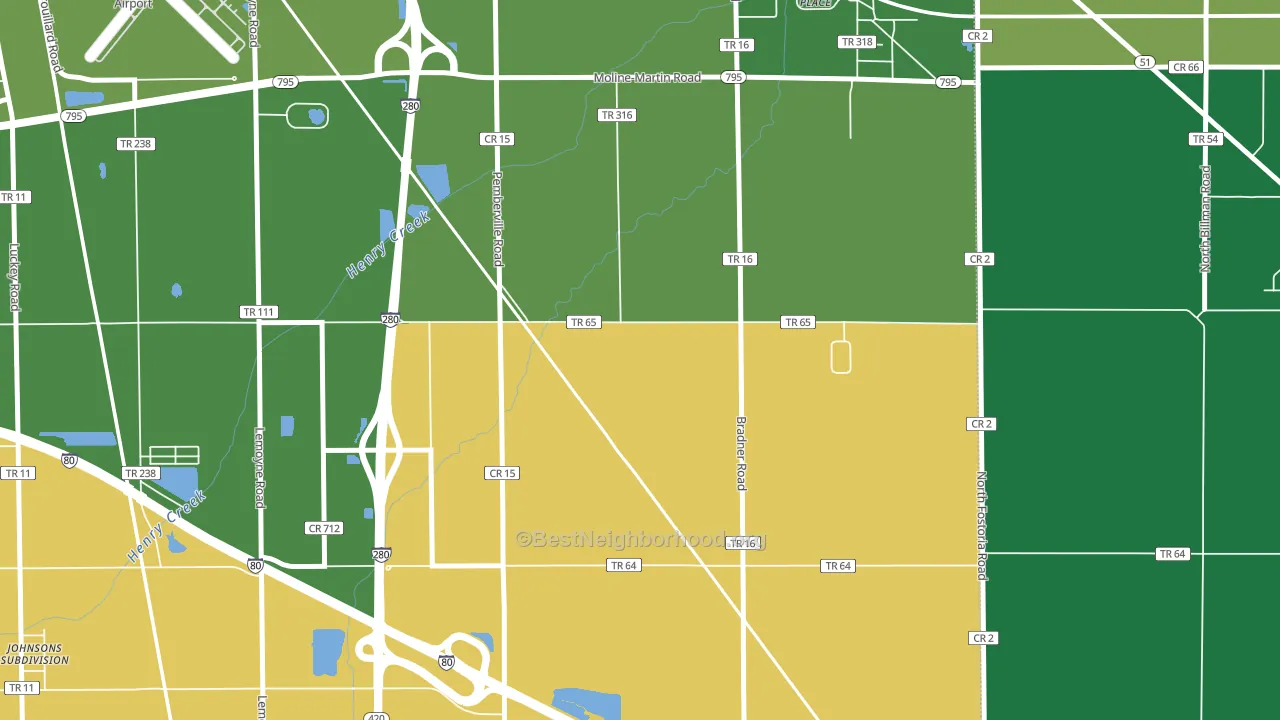Latcha, OH block-group voter-turnout map