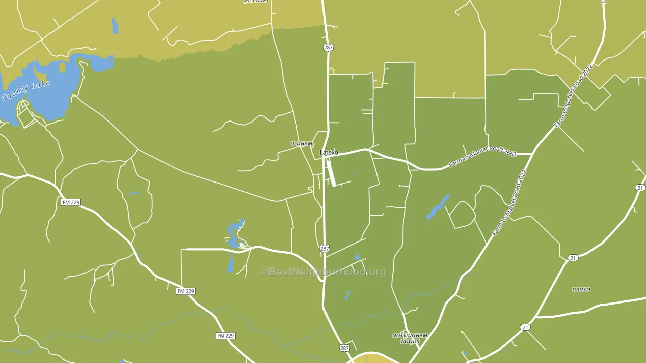 Latexo, TX block-group voter-turnout map
