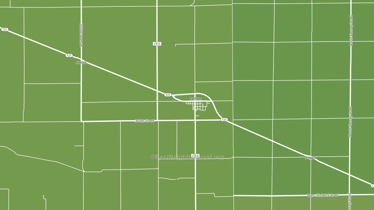 Latham, IL block-group voter-turnout map