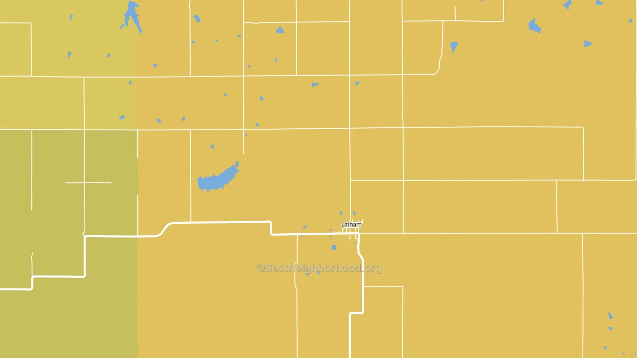 Latham, KS block-group voter-turnout map