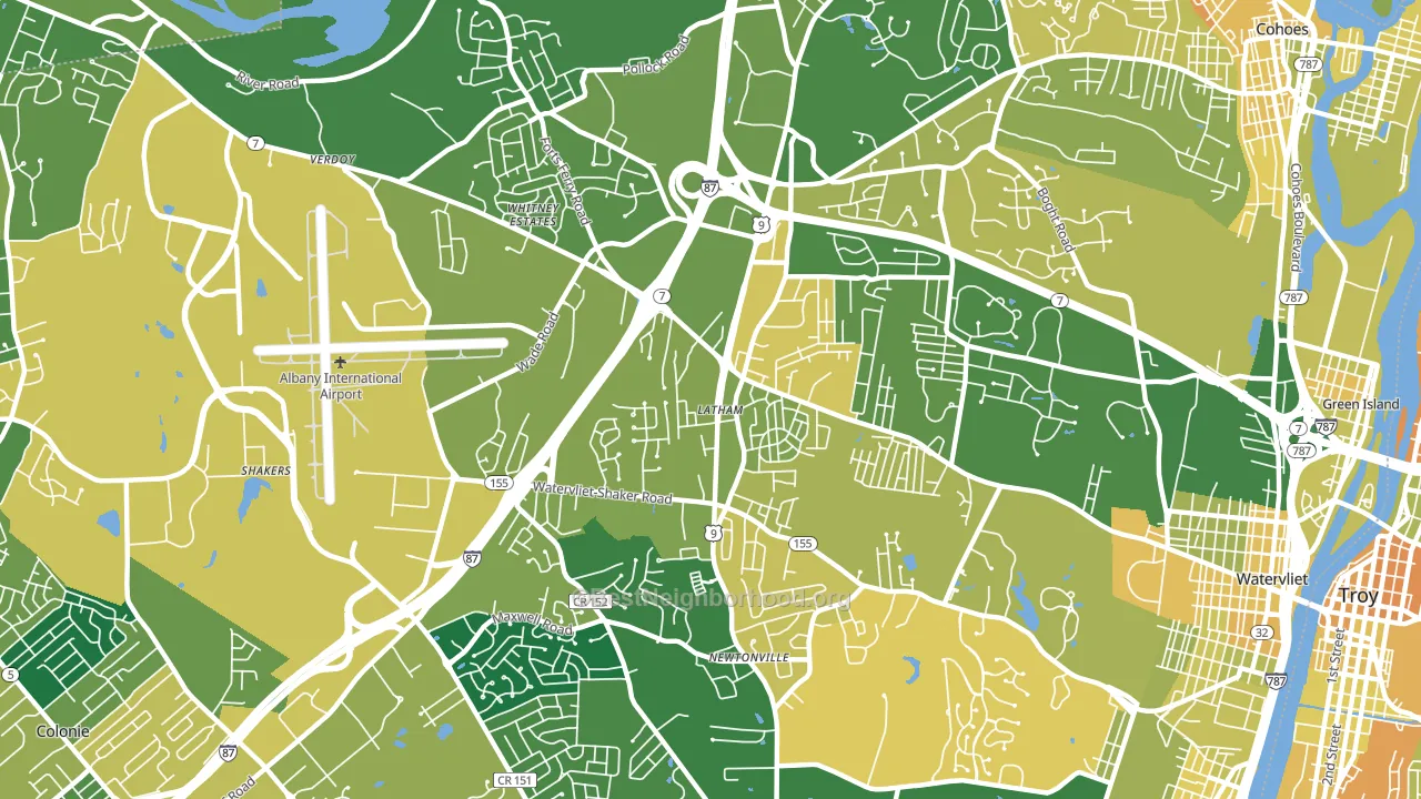 Latham, NY block-group voter-turnout map