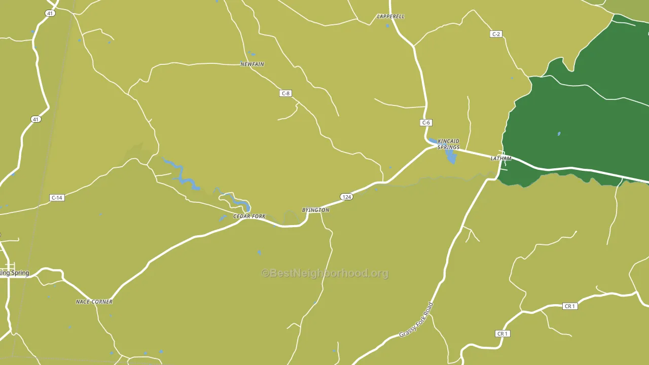 Latham, OH block-group voter-turnout map