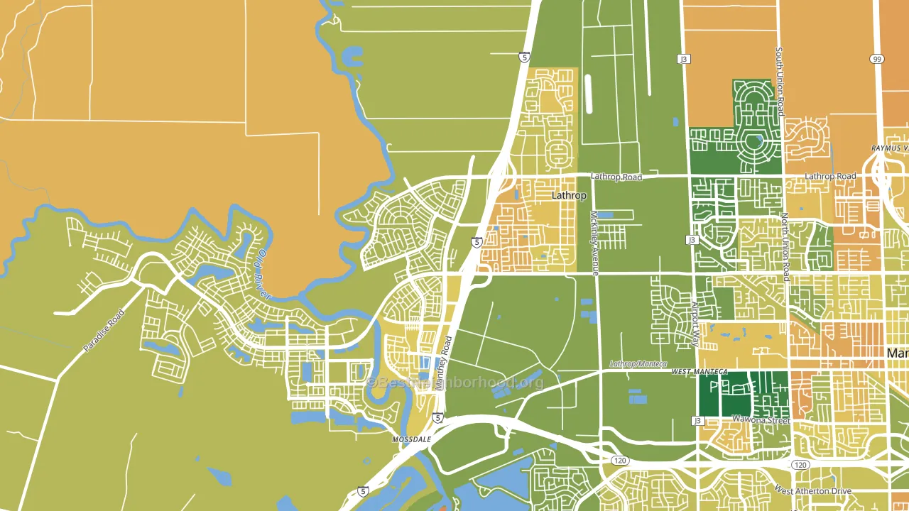 Lathrop, CA block-group voter-turnout map