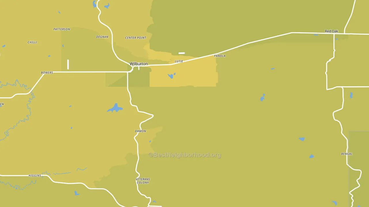 Latimer County, OK block-group voter-turnout map