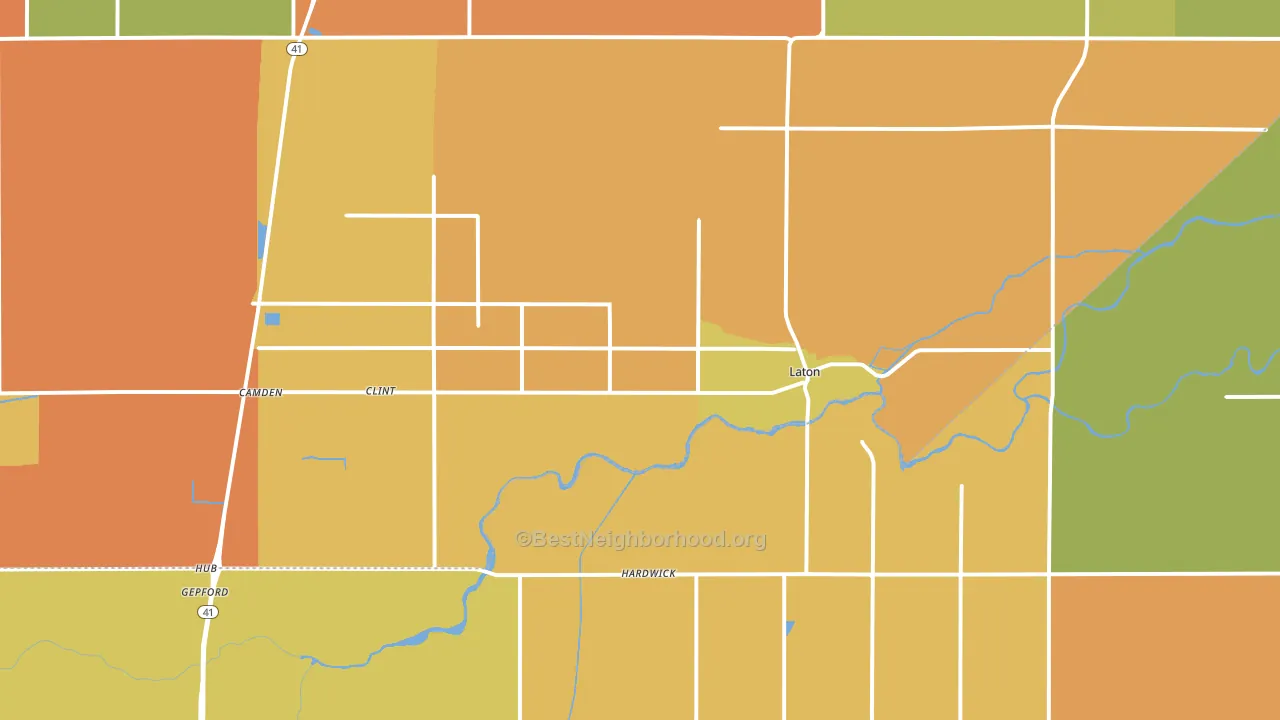 Laton, CA block-group voter-turnout map
