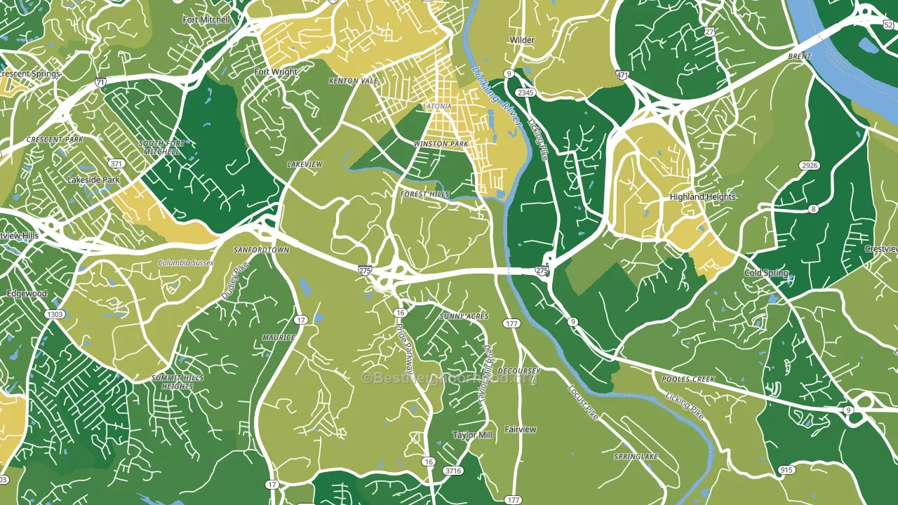 Latonia, KY block-group voter-turnout map