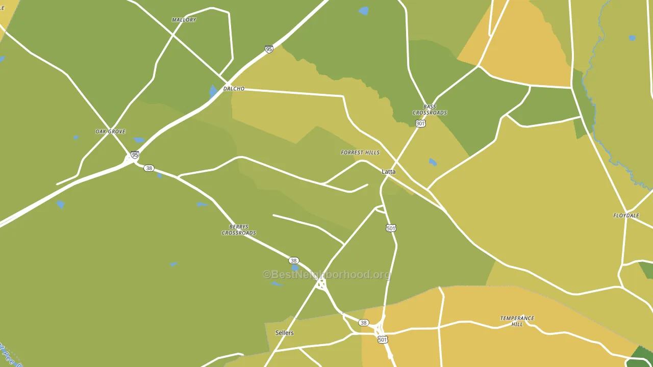 Latta, SC block-group voter-turnout map