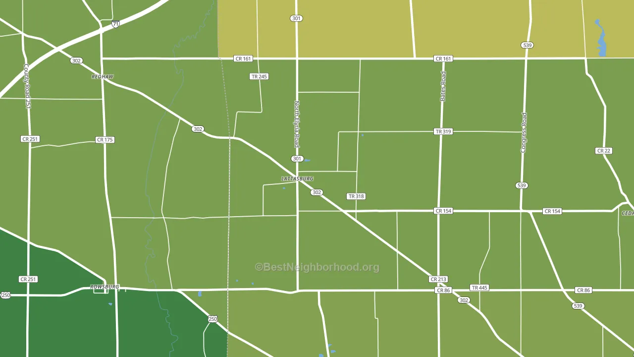 Lattasburg, OH block-group voter-turnout map