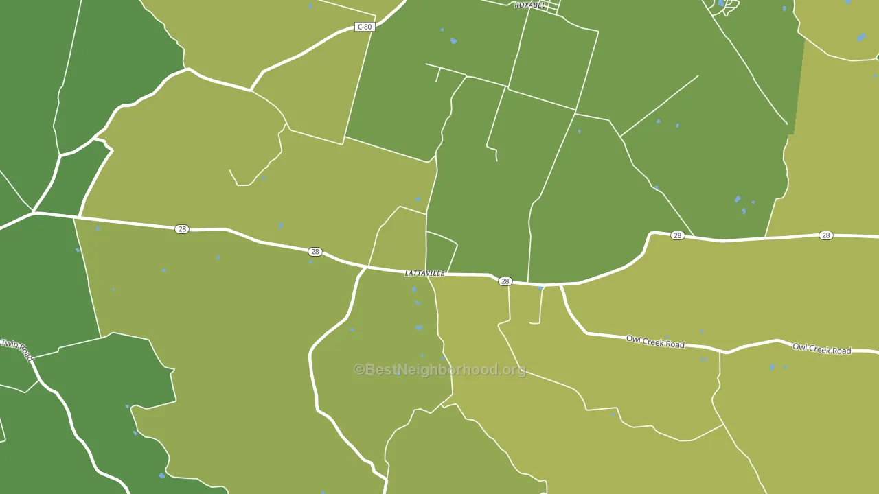 Lattasville, OH block-group voter-turnout map