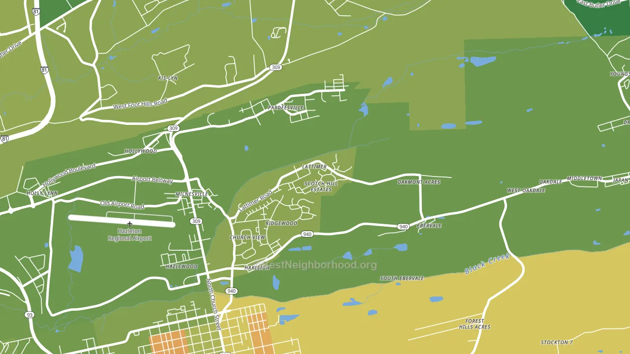 Lattimer, PA block-group voter-turnout map