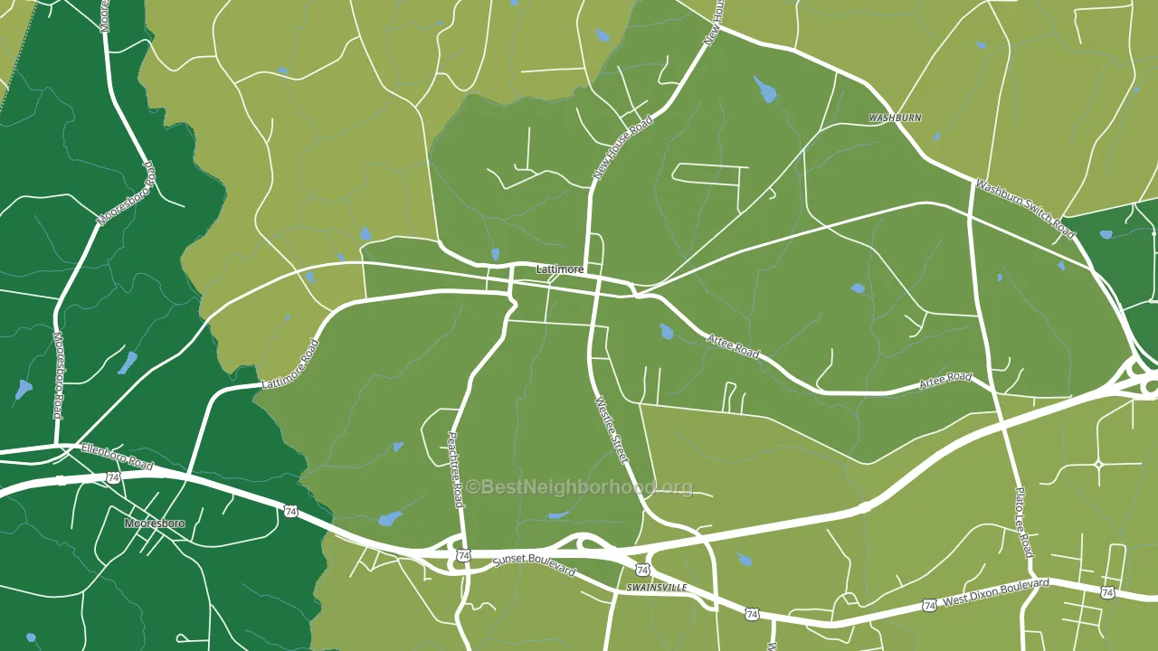 Lattimore, NC block-group voter-turnout map