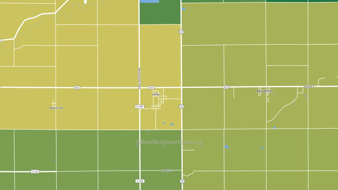 Latty, OH block-group voter-turnout map