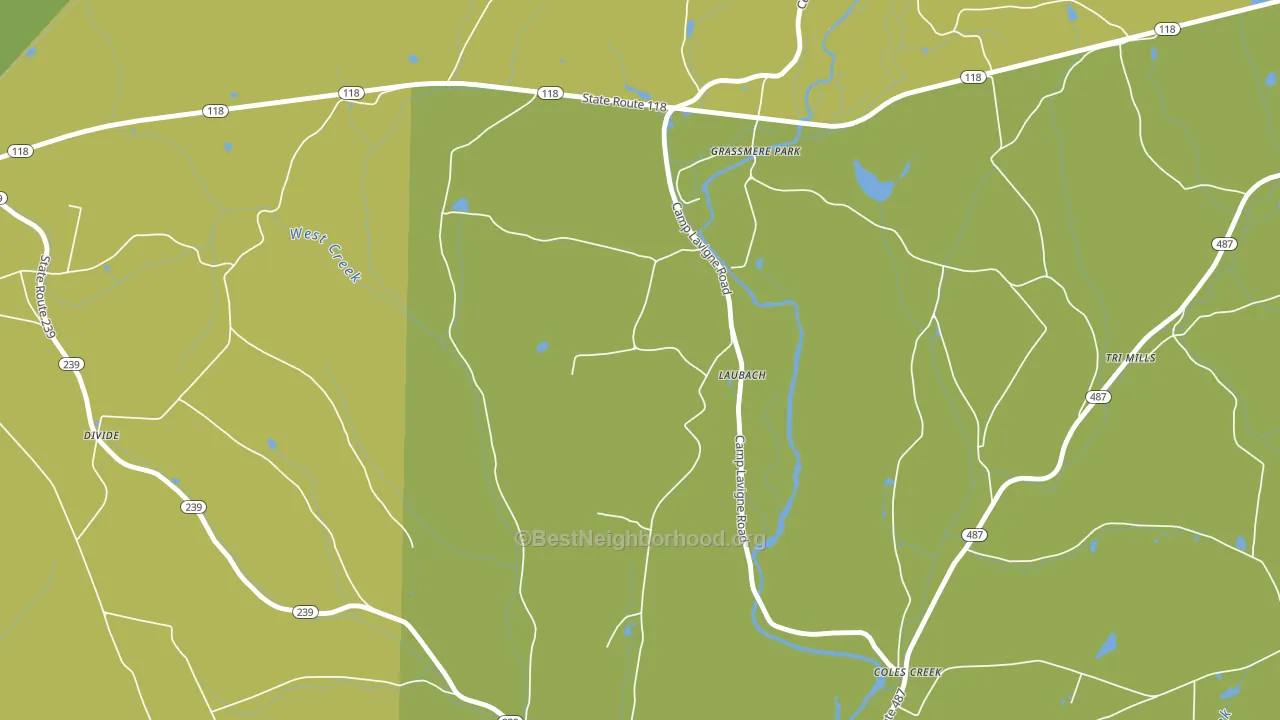 Laubachs, PA block-group voter-turnout map