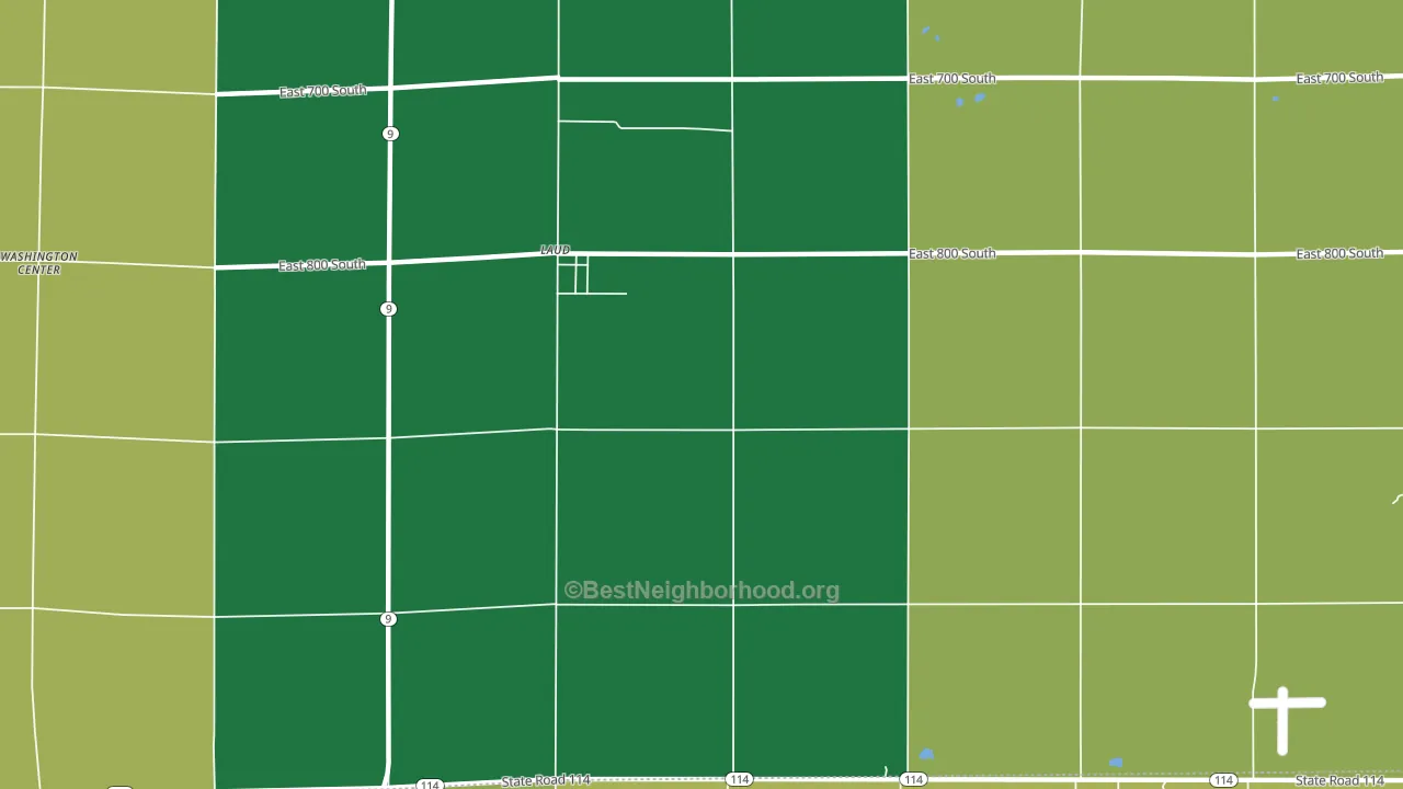 Laud, IN block-group voter-turnout map