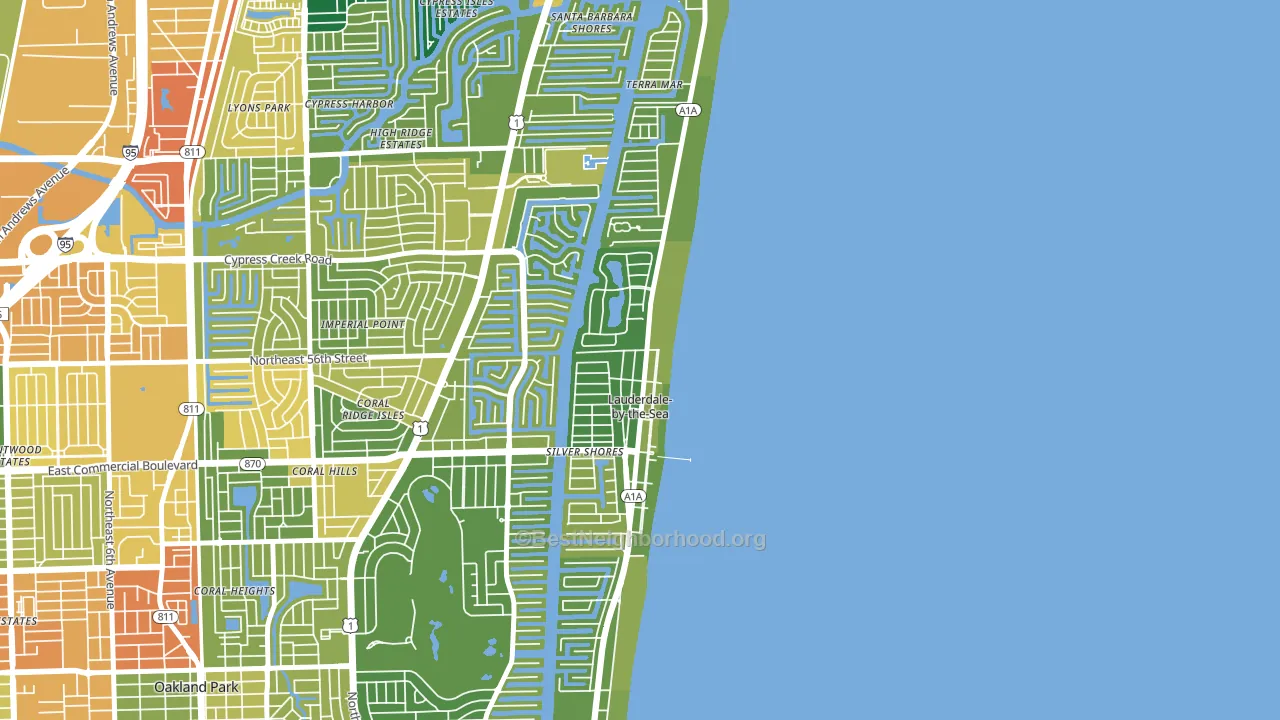 Lauderdale-by-the-Sea, FL block-group voter-turnout map